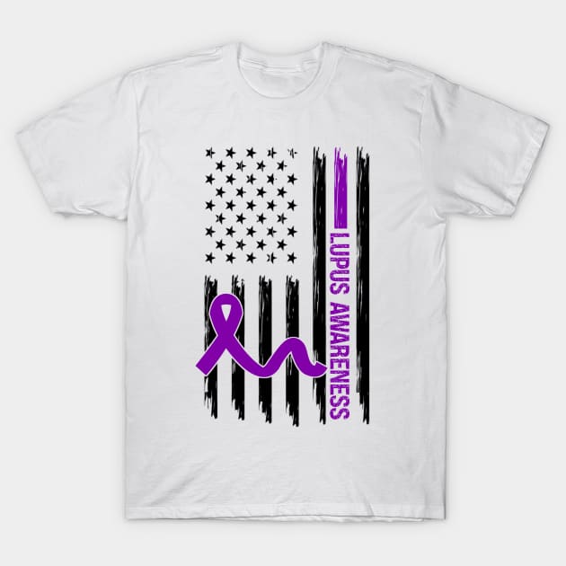 Lupus Awareness Flag T-Shirt by Geek-Down-Apparel